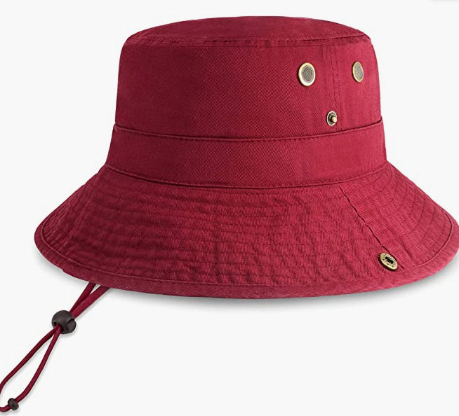 Classic Cotton Wide Brim Bucket Hat with Adjustable String Trendy Unisex Sun Hat Lightweight