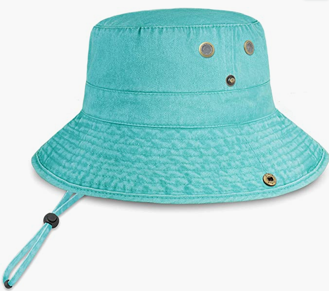 Classic Cotton Wide Brim Bucket Hat with Adjustable String Trendy Unisex Sun Hat Lightweight