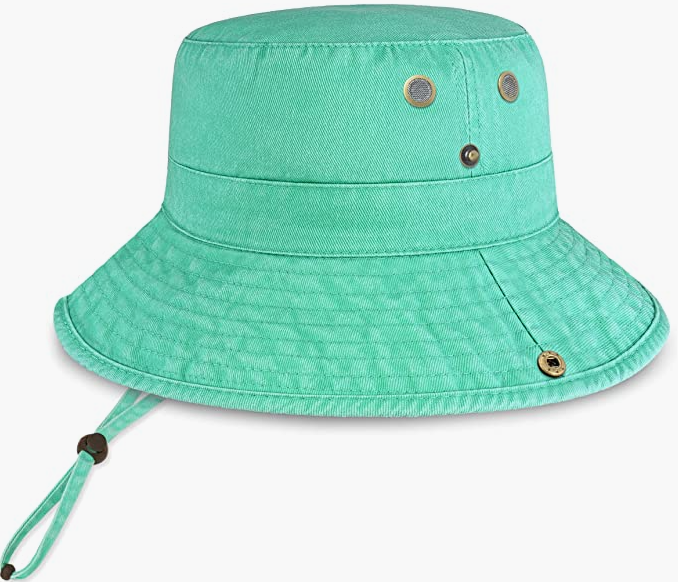 Classic Cotton Wide Brim Bucket Hat with Adjustable String Trendy Unisex Sun Hat Lightweight
