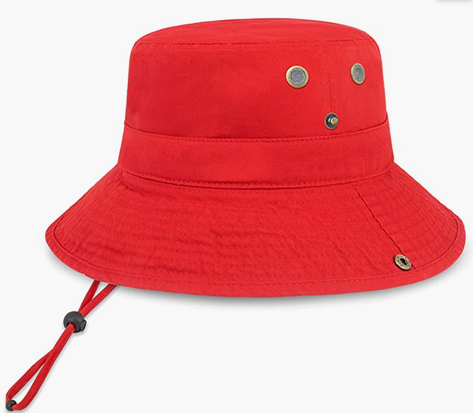 Classic Cotton Wide Brim Bucket Hat with Adjustable String Trendy Unisex Sun Hat Lightweight