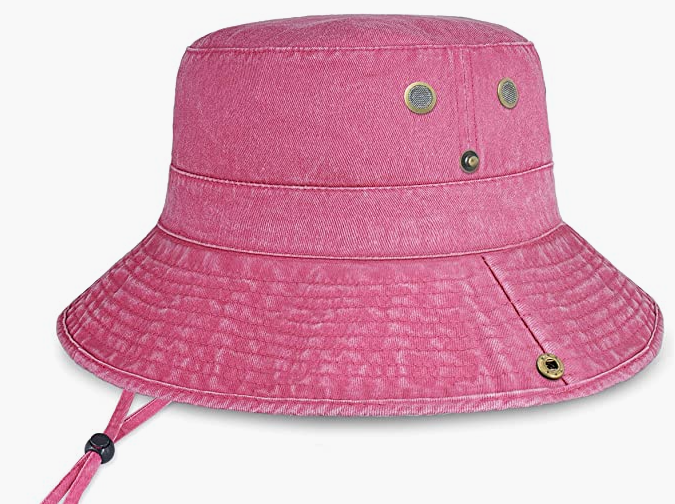 Classic Cotton Wide Brim Bucket Hat With Adjustable String Trendy Unisex Sun Hat Lightweight