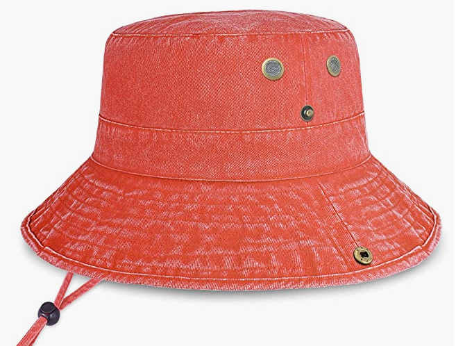 Classic Cotton Wide Brim Bucket Hat With Adjustable String Trendy Unisex Sun Hat Lightweight