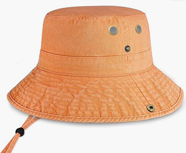 Classic Cotton Wide Brim Bucket Hat With Adjustable String Trendy Unisex Sun Hat Lightweight