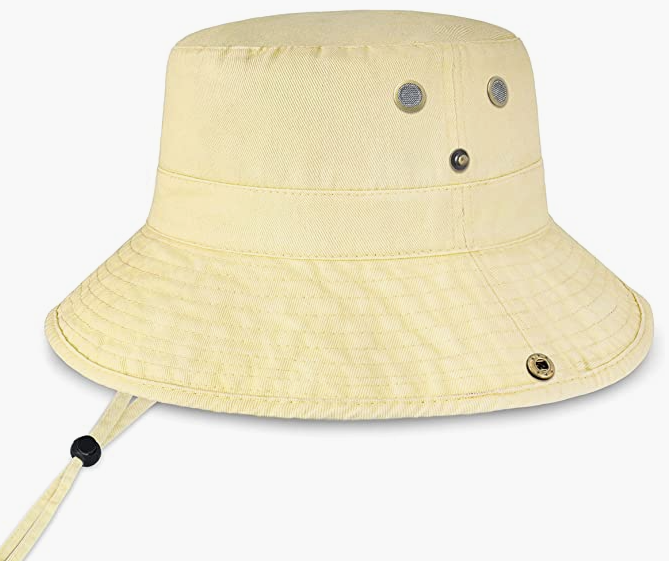Classic Cotton Wide Brim Bucket Hat With Adjustable String Trendy Unisex Sun Hat Lightweight