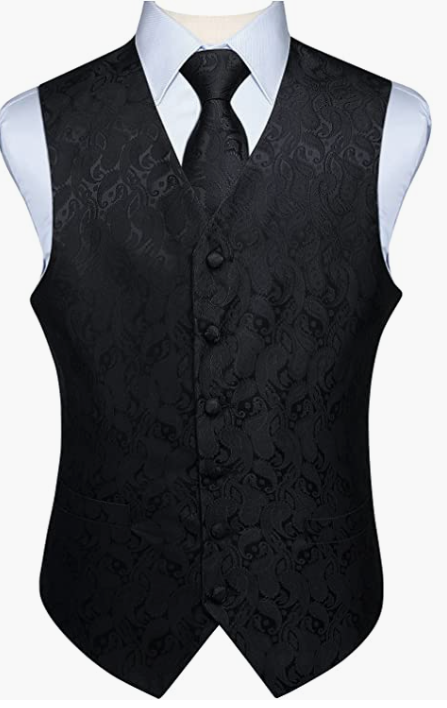 MEN ORIGINAL Waistcoat & Necktie And Pocket Square Vest Suit Set