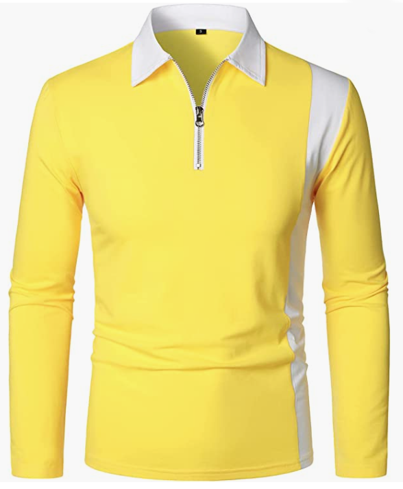 Men’s Casual Long Sleeve Fashion Zip-up Golf Shirts