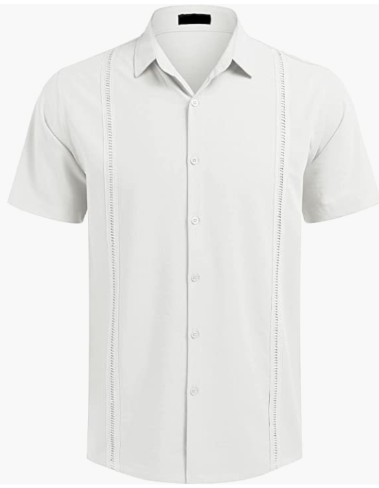 Casual Summer Beach Button Down Shirts Mens Short Sleeve