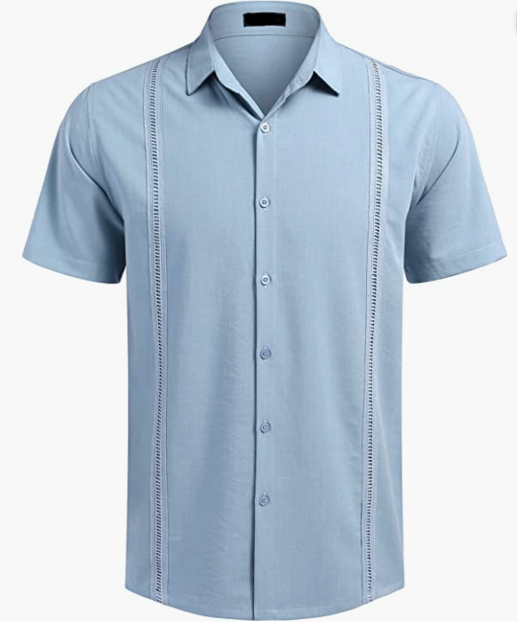 Casual Summer Beach Button Down Shirts Mens Short Sleeve
