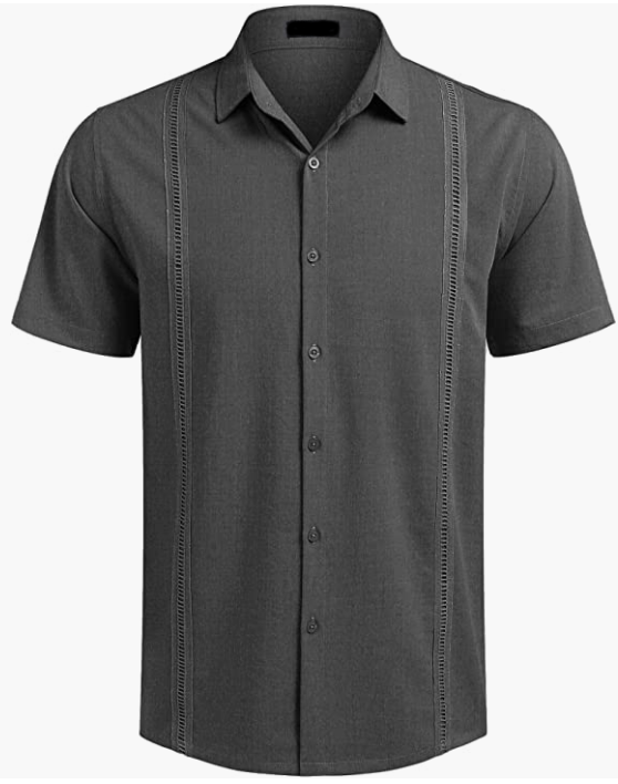 Casual Summer Beach Button Down Shirts Mens Short Sleeve