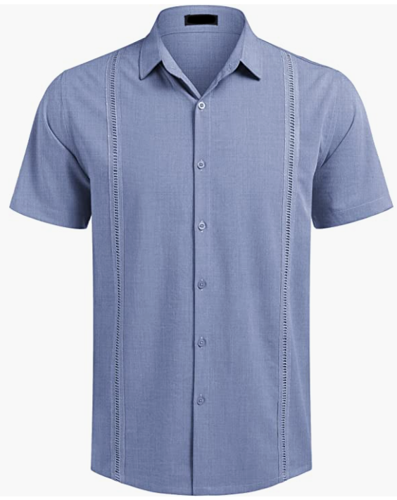 Casual Summer Beach Button Down Shirts Mens Short Sleeve