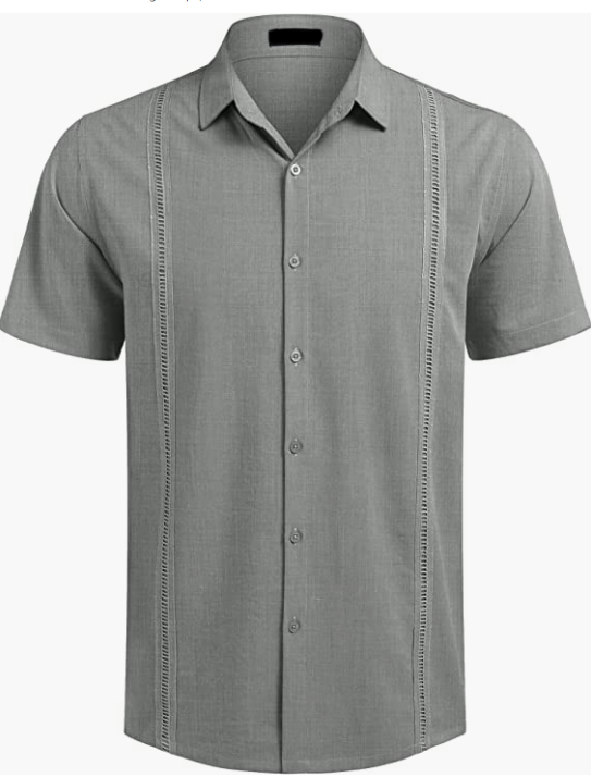 Casual Summer Beach Button Down Shirts Mens Short Sleeve