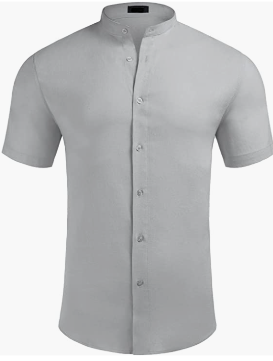 Men Short Sleeve Shirt Casual Button Down