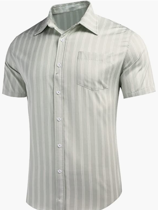 Men's Business Dress Shirt Casual Linen Shirt Short Sleeve SHIRT
