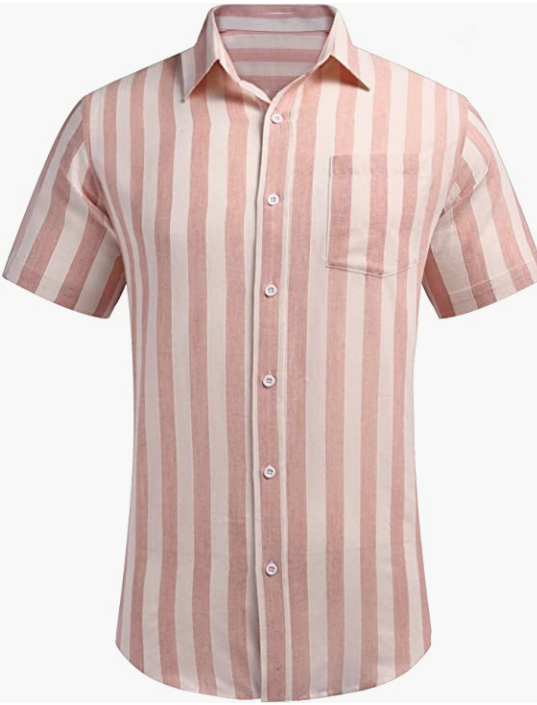 Men's Business Dress Shirt Casual Linen Shirt Short Sleeve SHIRT