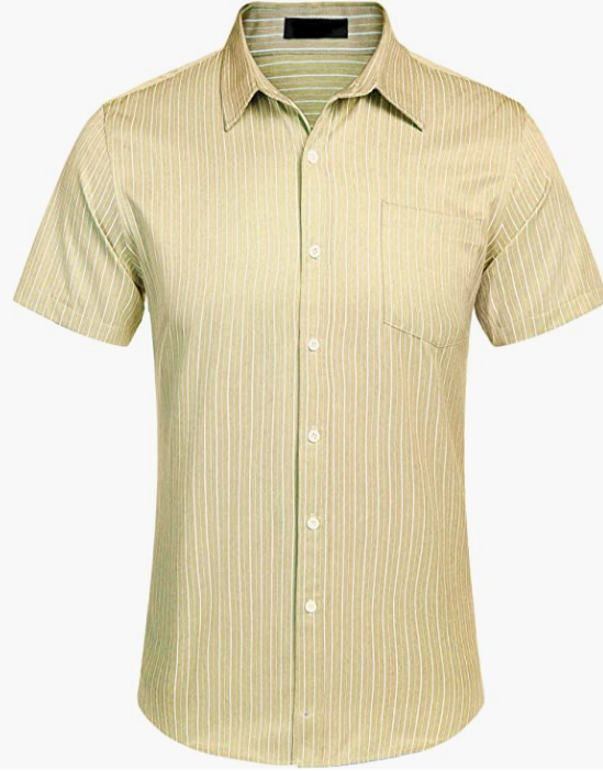 Men's Business Dress Shirt Casual Linen Shirt Short Sleeve SHIRT