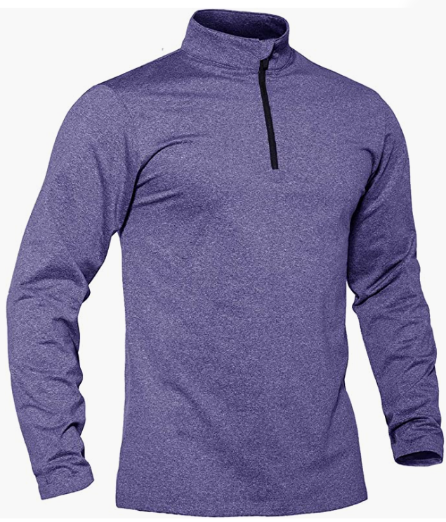 Men's Sports Shirts 1/4 Zip Long Sleeve  Running Workout Pullover Sweatshirt