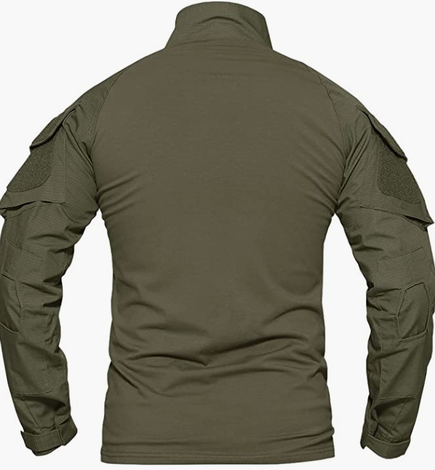 Men's Military Shirts Slim Fit Pullover Long Sleeve