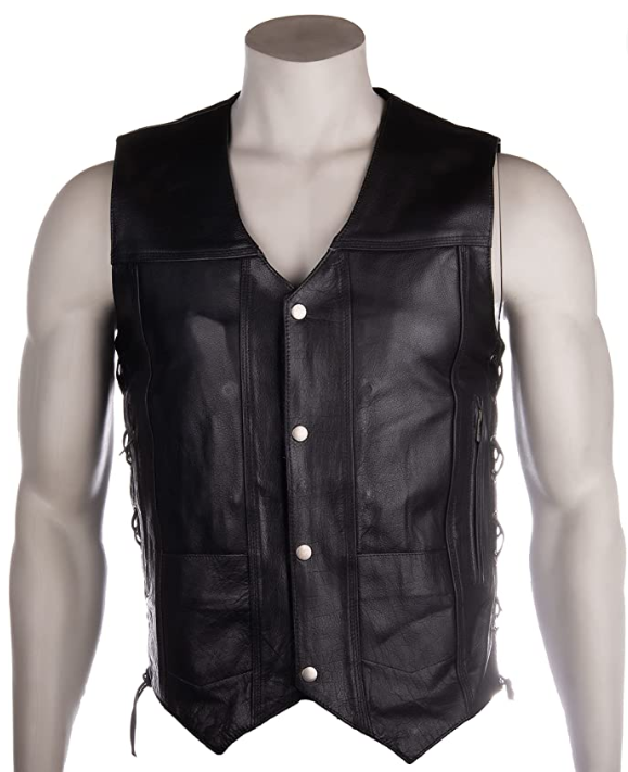 Men's Motorcycle 10 Pocket Leather Vest
