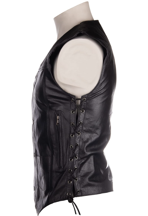 Men's Motorcycle 10 Pocket Leather Vest