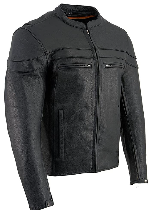 Black Leather Sporty  Jacket