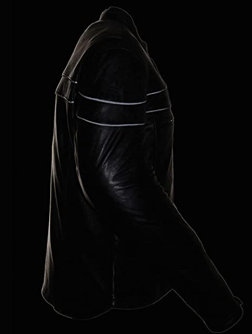 Black Leather Sporty  Jacket