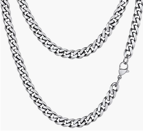Steel Cuban Chain Necklace For Men