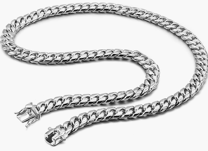 Men's 925 Sterling Silver Necklace Classic 10MM Cuban Chain