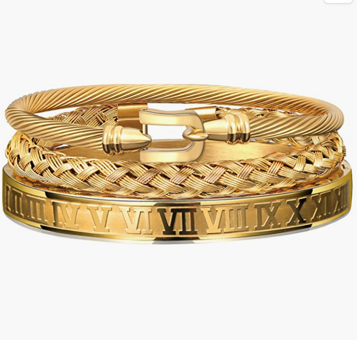 Stainless Steel Bracelets for Men Twisted Cable Bracelet Cuff Bracelet Men's Luxury Bracelet