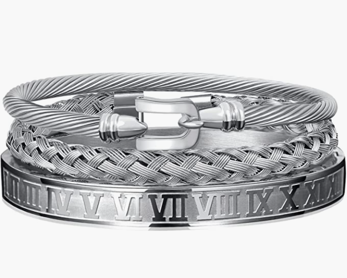 Stainless Steel Bracelets for Men Twisted Cable Bracelet Cuff Bracelet Men's Luxury Bracelet