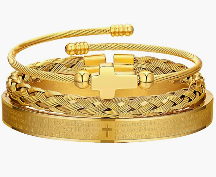 Stainless Steel Bracelets for Men Twisted Cable Bracelet Cuff Bracelet Men's Luxury Bracelet