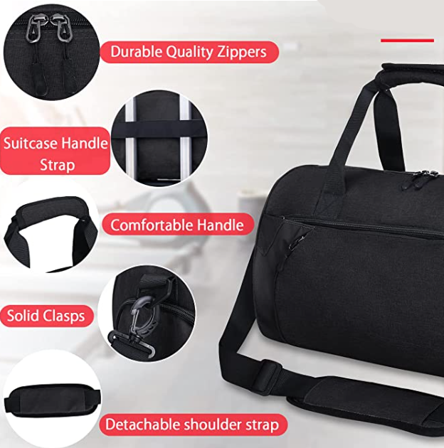Sport Bag for Men Lightweight Carry On Bag with Pockets Waterproof Gym Travel