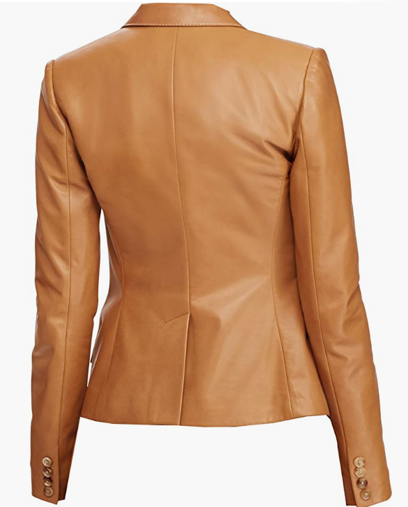 REAL Leather Women's  Jacket Slim Short BROWN
