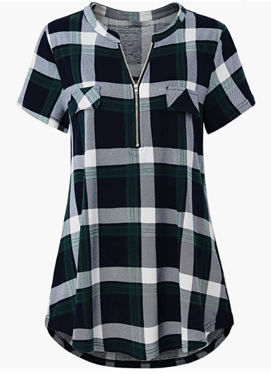 V Neck Short Sleeve Tops Tunic CasuaL