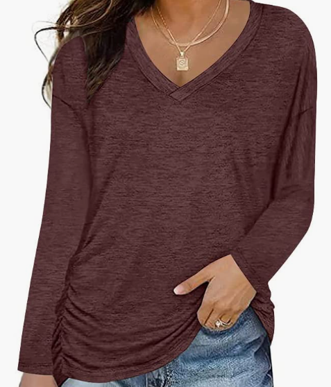 WOMEN Long Sleeve V Neck Summer Loose Fit