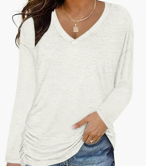 WOMEN Long Sleeve V Neck Summer Loose Fit