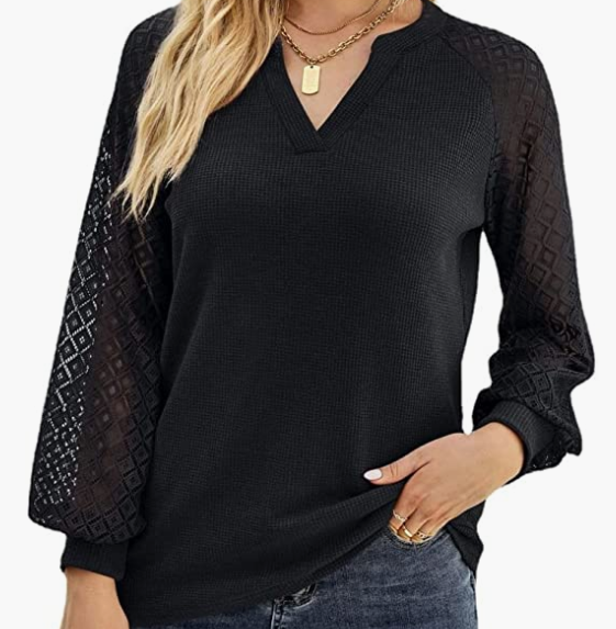 Long Sleeve V Neck T-Shirt Top