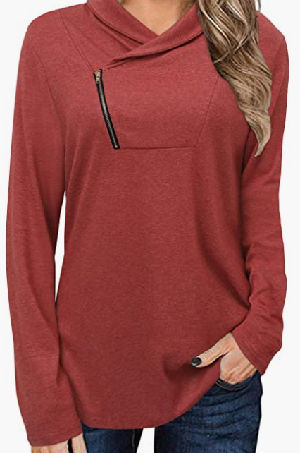 Ladies Long Sleeve Tunic Top V Neck Flower Blouse Top