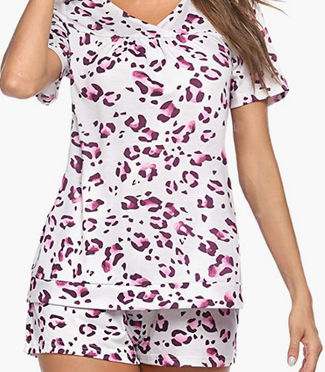 Womens Pjs Set Short Sleeve Pajama Set for Women