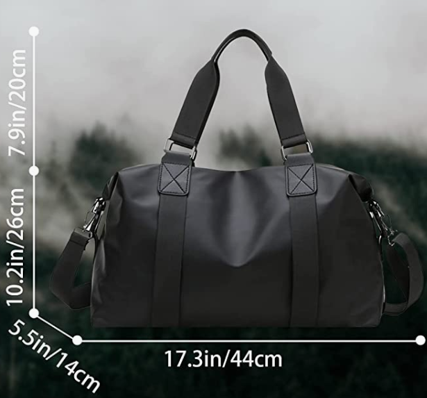 Waterproof Carry on Bag with Detachable Strap, Weekender Zipper Sport Gym Bag for Women