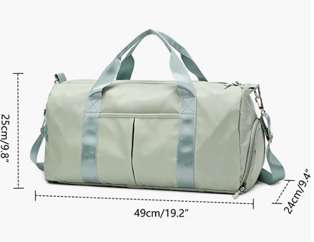 Travel Bags With Shoes Compartment And Pocket & Trolley Sleeve Bag Army Green
