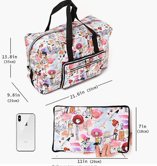 Women Carry On Travel Bag Over Luggage With Shoulder Strap