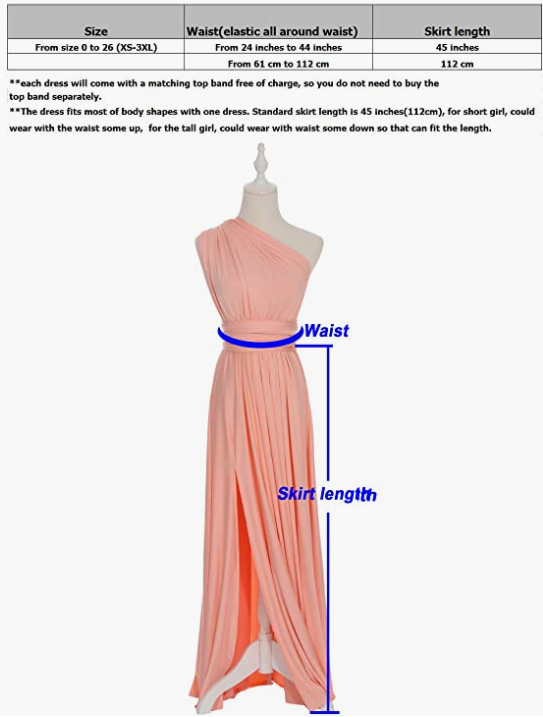 Full Length one Dress with Over 100 Styles Multi Ways wrap , soft and breathable