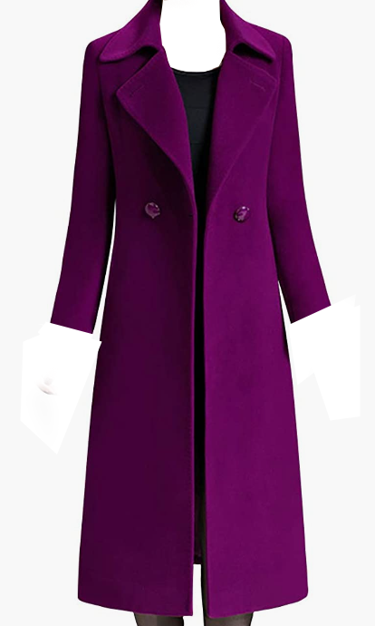 WARM Thicken Warm Wool Blend Coat PURPLE