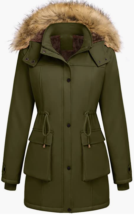 Womens Hooded Warm Winter Coats with Faux Fur