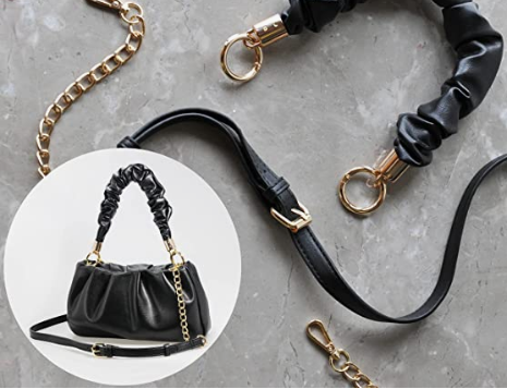 Women Shoulder Handbag Soft Vegan Leather With Chain Cross, body Bag