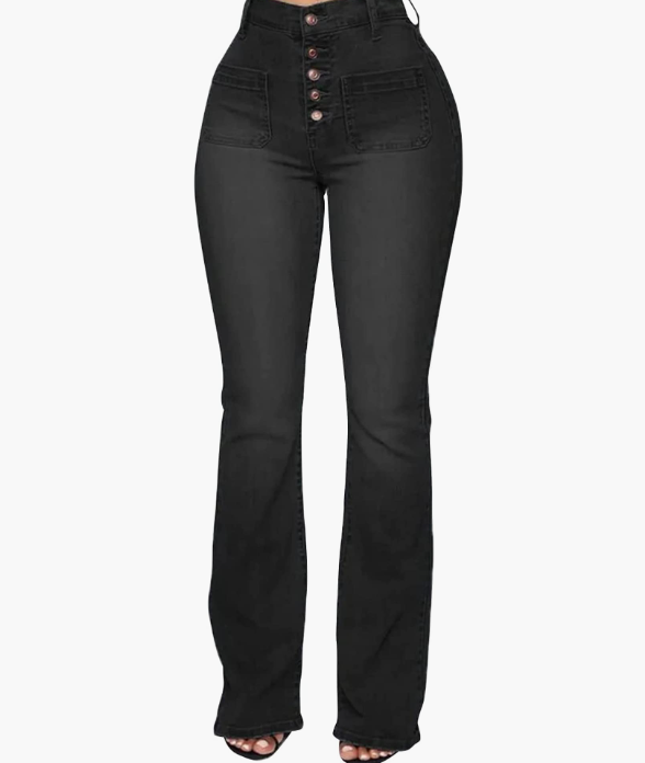 Sexy Ripped Mid Waist Bell Bottom