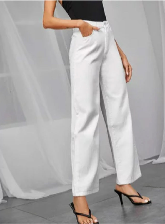 Women's High Rise Jeans Ladies Wide Leg Jeans
