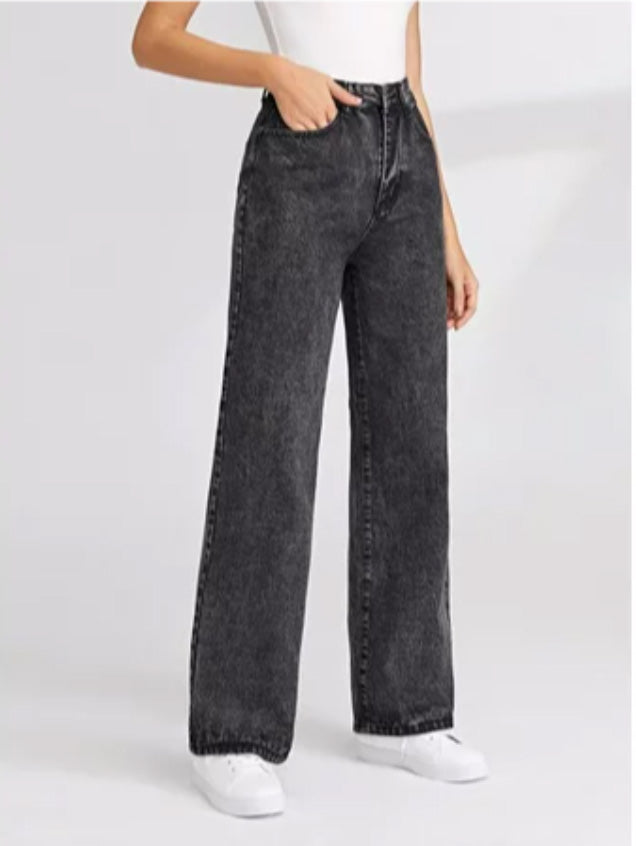 Women's High Rise Jeans Ladies Wide Leg Jeans