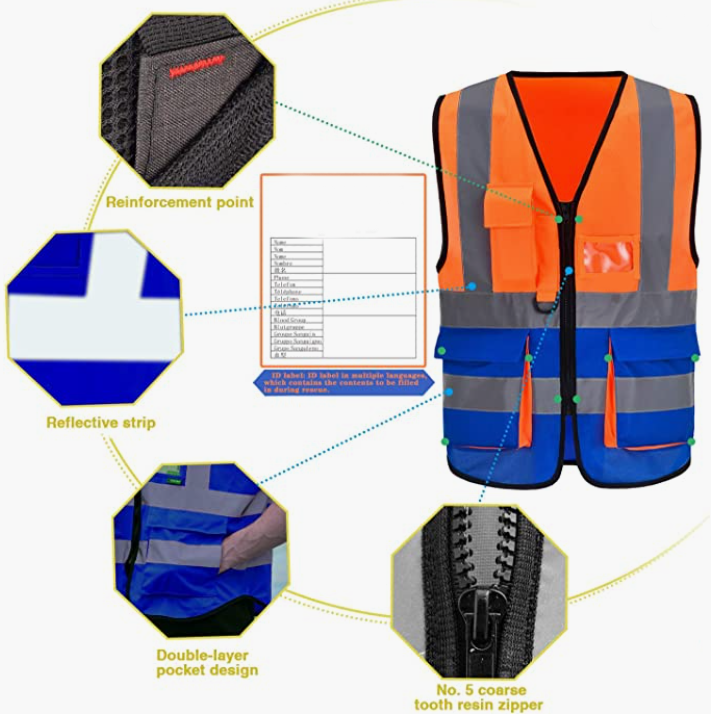 High Visibility Reflective Safety Vest（XS-8XL）