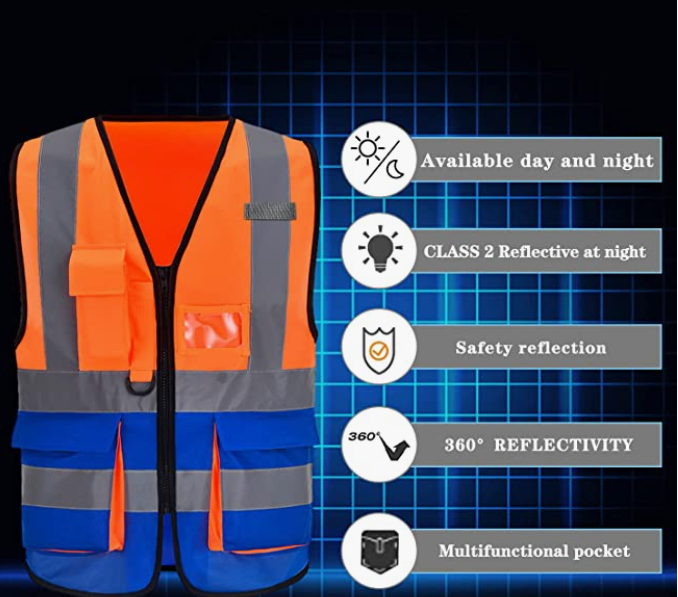 High Visibility Reflective Safety Vest（XS-8XL）